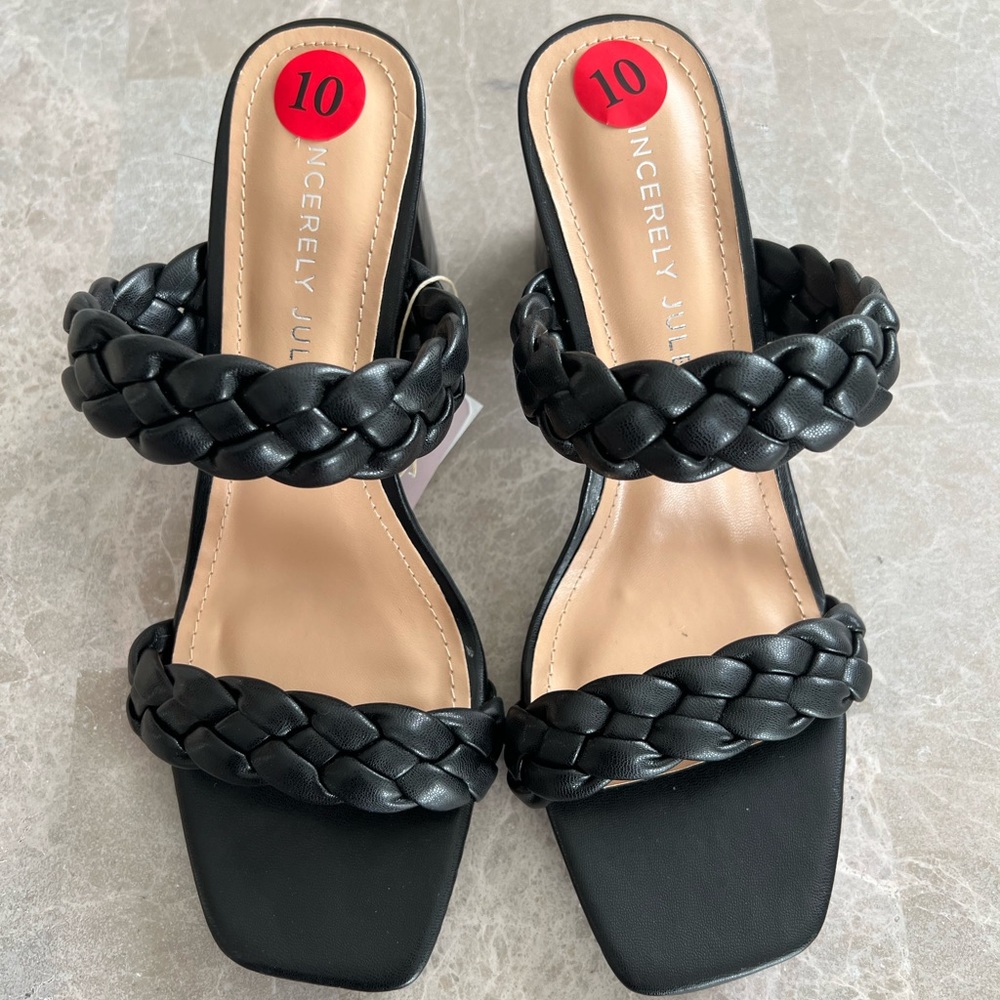 Braided instep two strap sandals